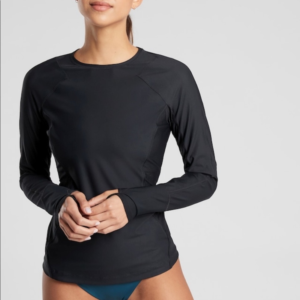 Medium black athleta Pacifica UPF rash guard top for surf SUPB